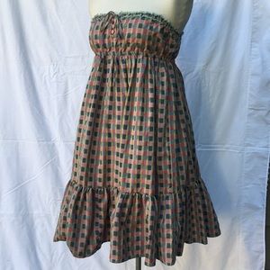 Strapless Checkered Dress